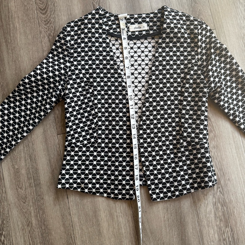 2Bella Black and White Spring Jacket Size S - Picture 6 of 12